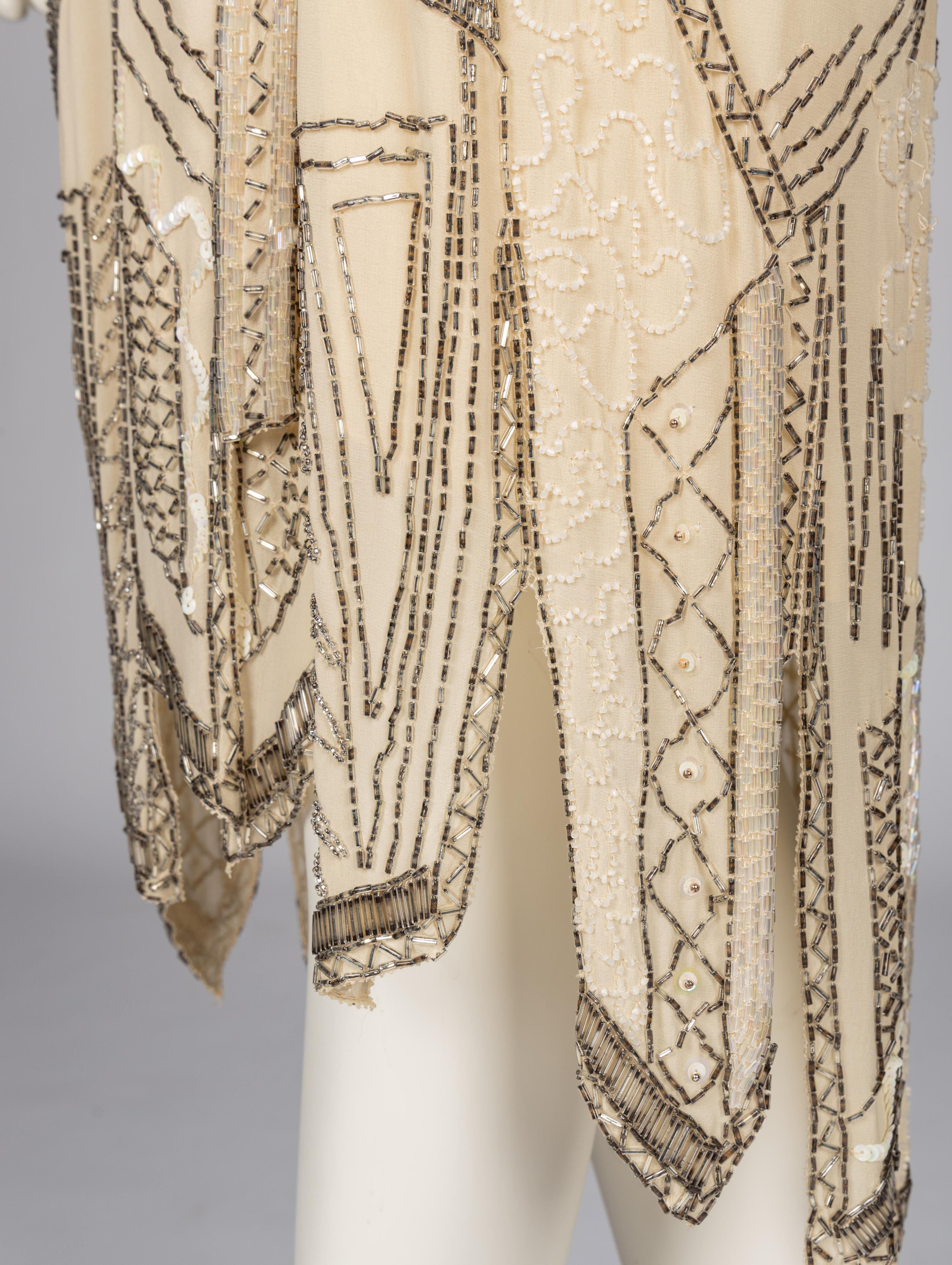 Fabrice, Beaded Cream Cocktail Dress