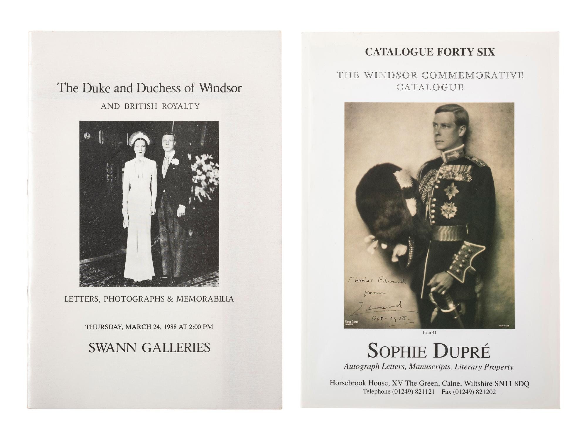[ROYALTY]. WINDSOR, Edward, Duke of (1894-1972, "Edward VIII, King of England"). WINDSOR, Wallis Simpson, Duchess of (1896-1986). Photograph signed ("Wallis Windsor" and "Edward Duke of Windsor").