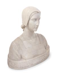 A Continental Carved Marble Bust