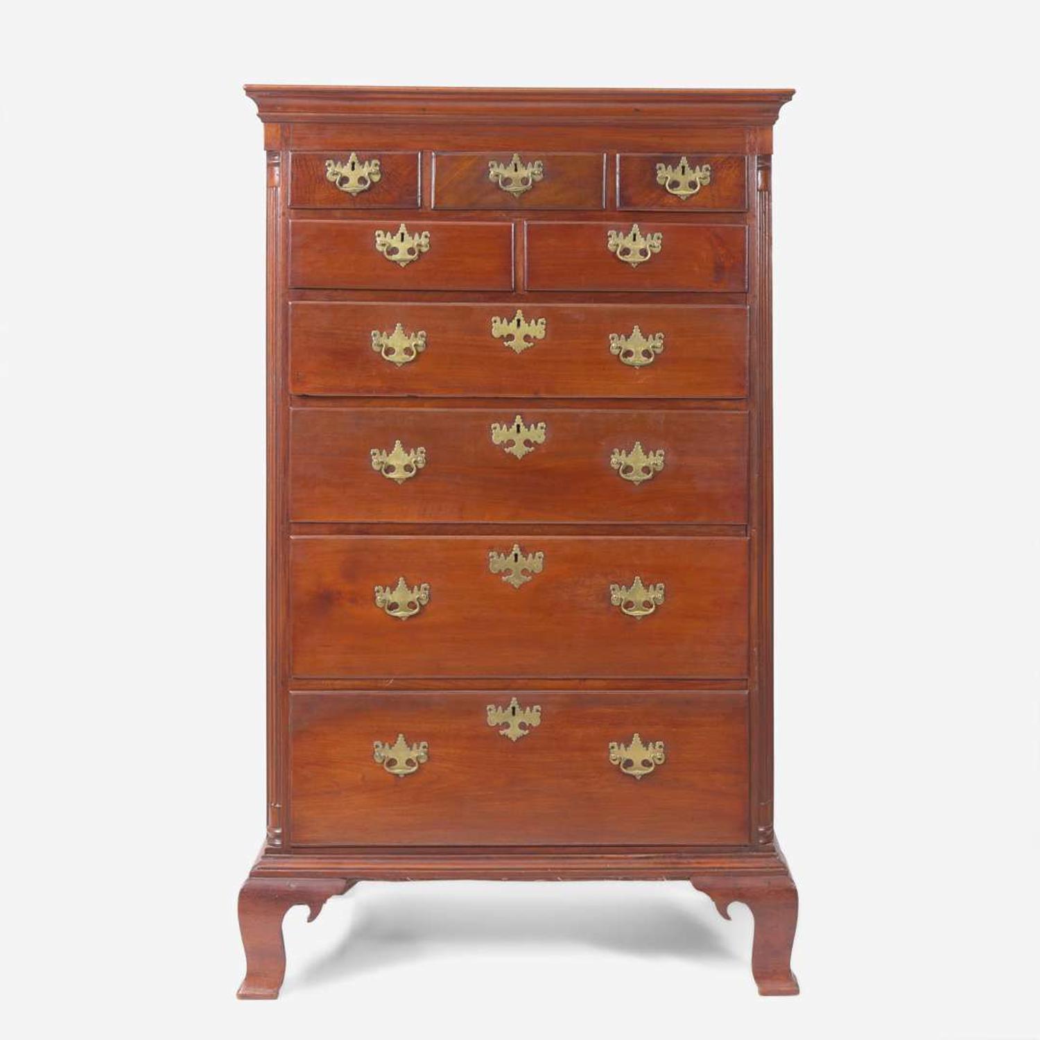 A Chippendale walnut tall chest of drawers Southeastern Pennsylvania, circa 1780