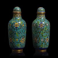 An Associated Pair of Chinese Cloisonn é Enamel Snuff Bottles