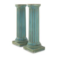 A Pair of Turquoise-Glazed Earthenware Pedestals