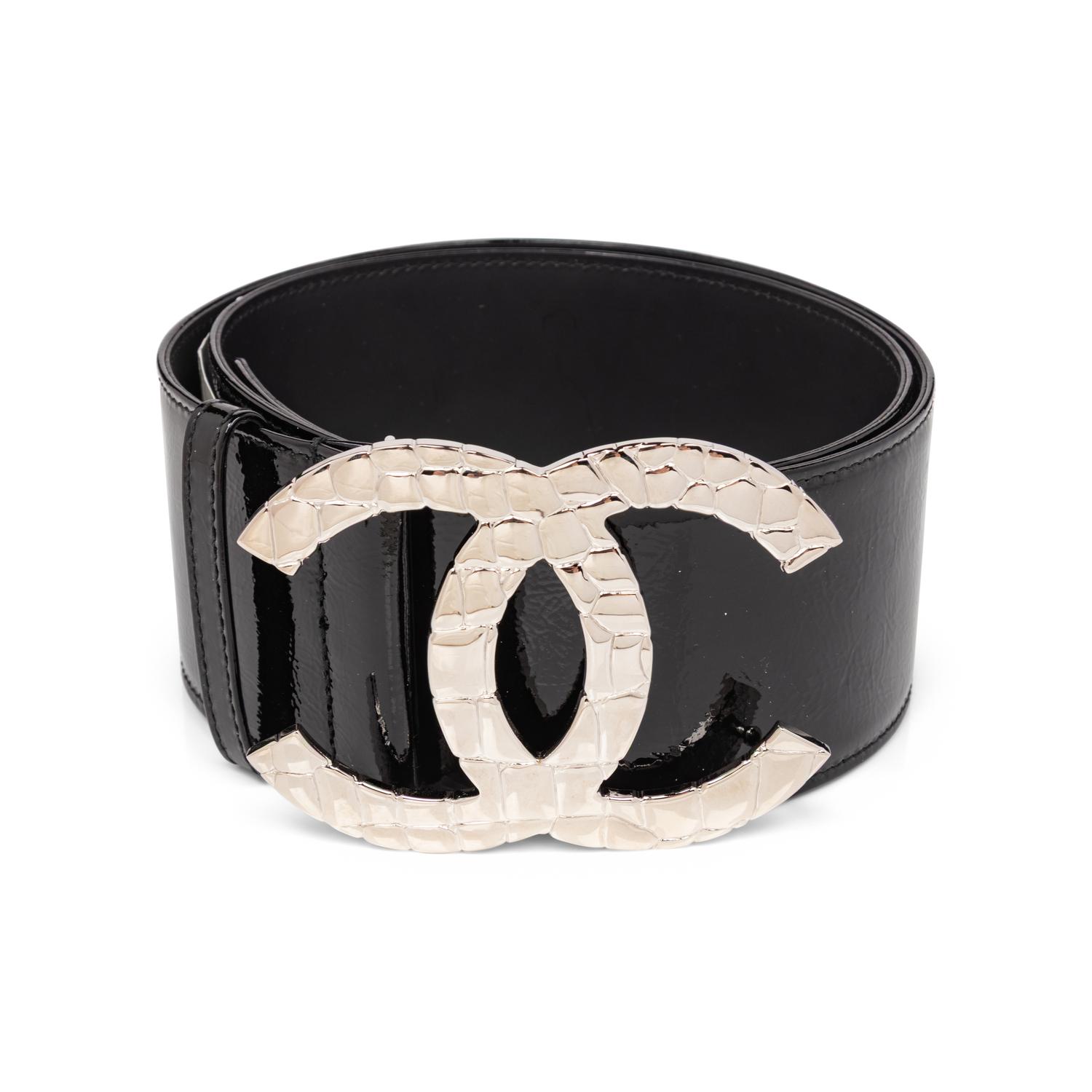 Chanel, Oversized Patent Leather Logo Belt