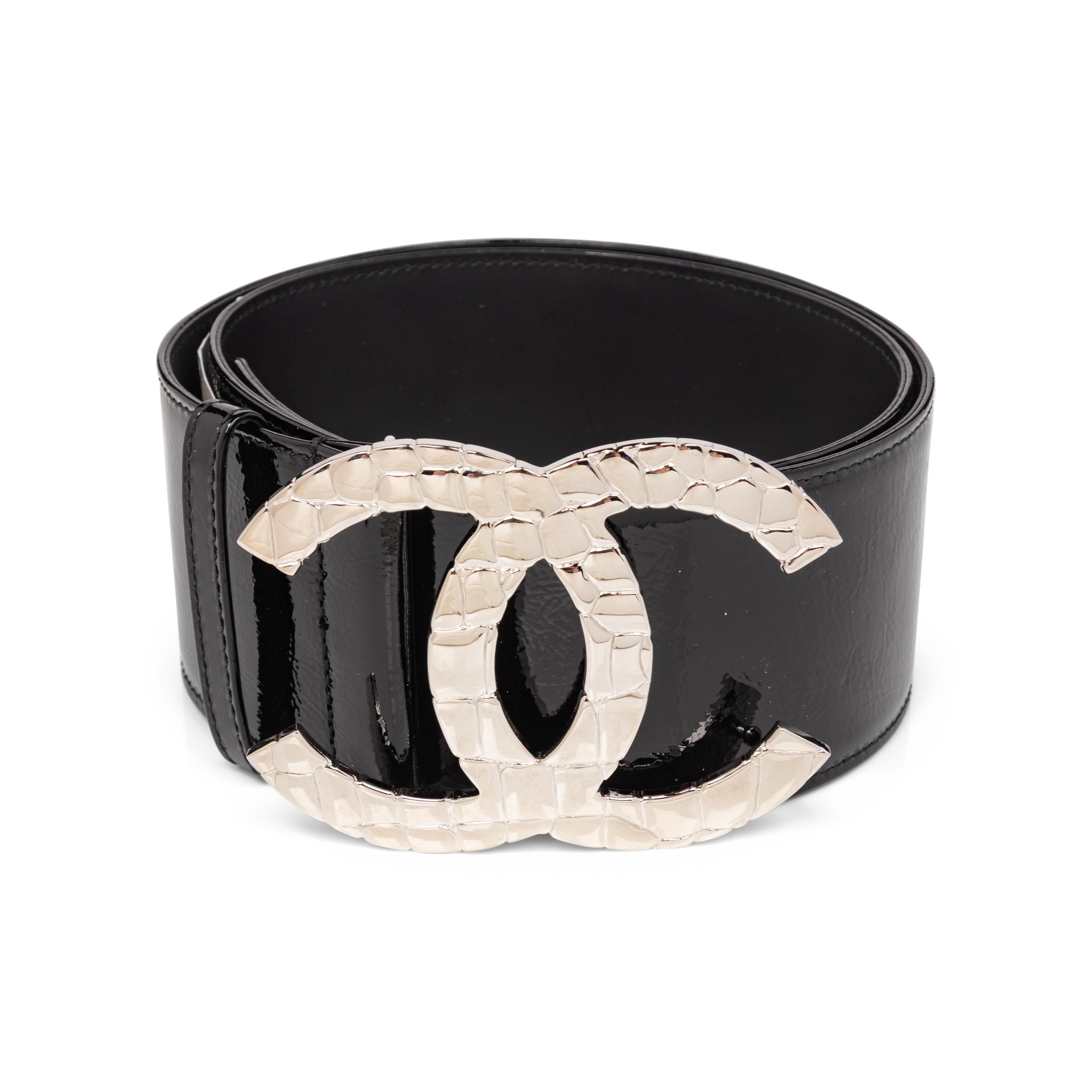Chanel, Oversized Patent Leather Logo Belt
