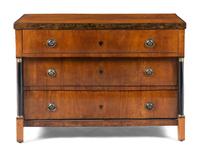 A North European Part-Ebonized Birch Commode