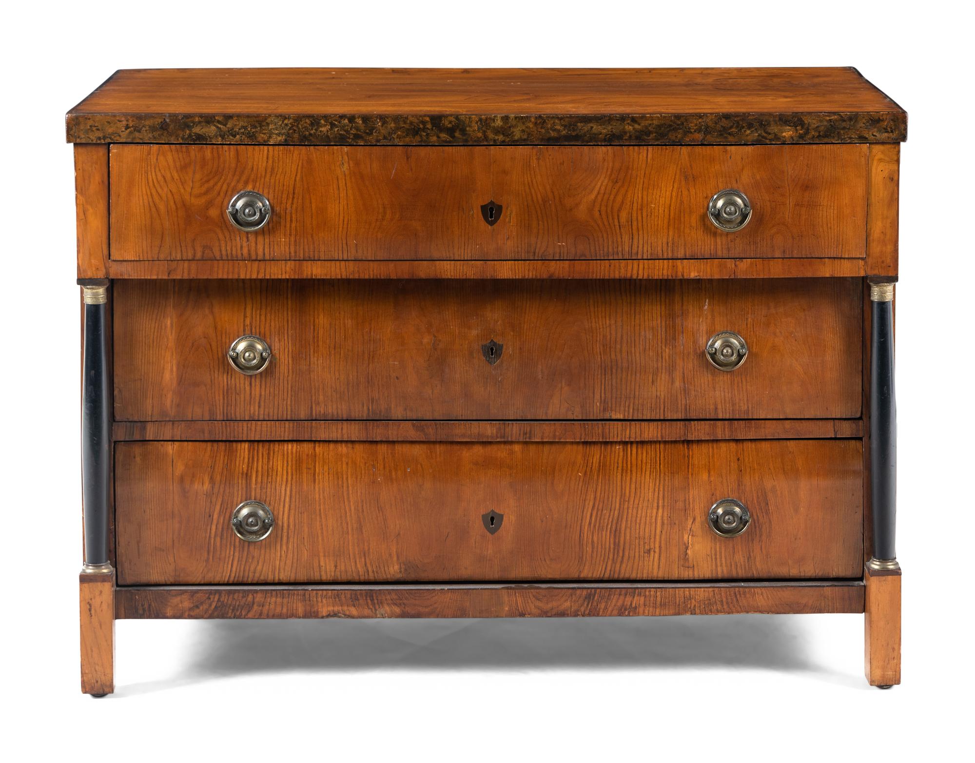 A North European Part-Ebonized Birch Commode