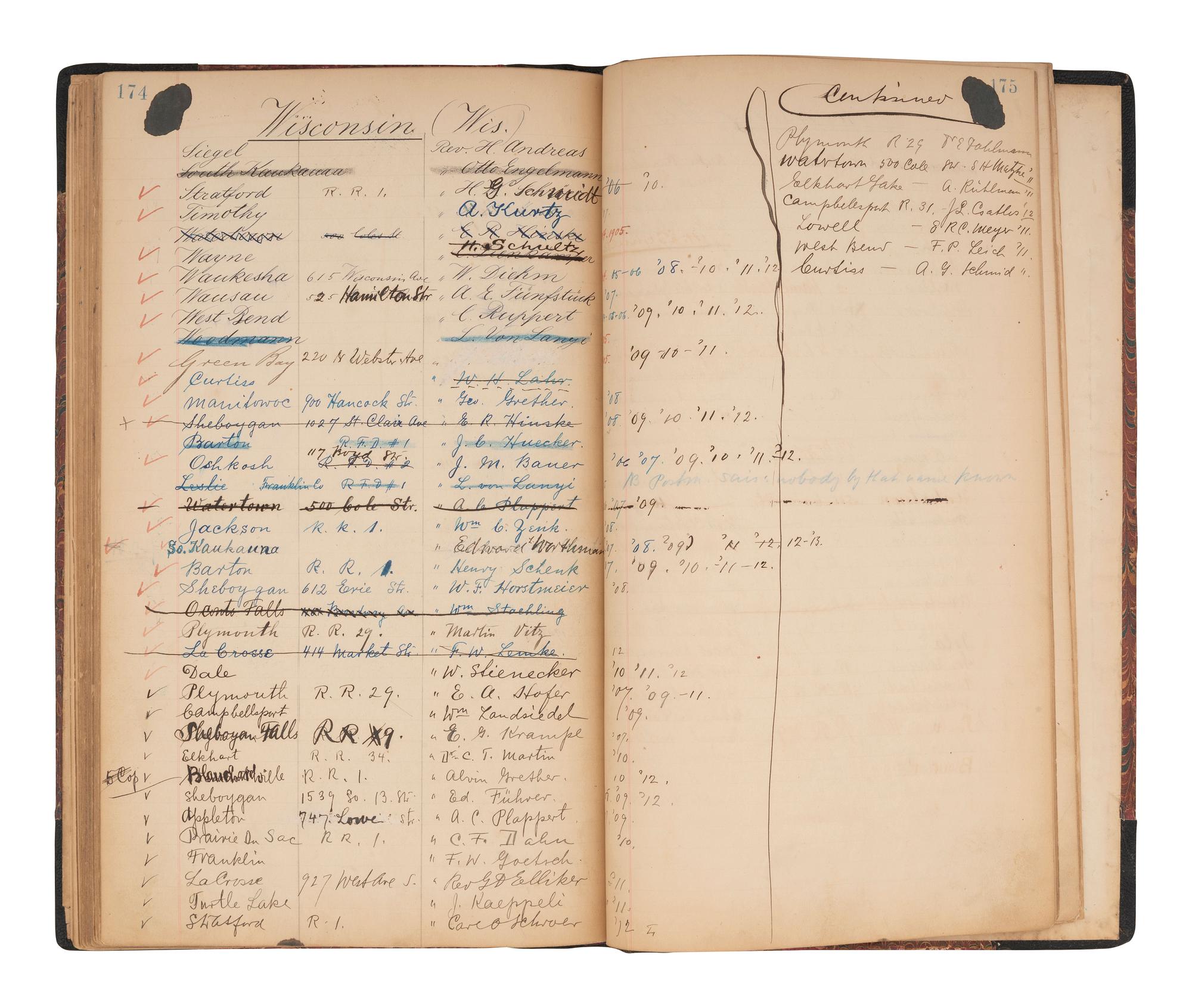 [IMMIGRATION] -- [NEW YORK]. Einwanderers Freund, a register associated with the "Harbor Mission" of the Reformed Church in the United States and its outreach to German immigrants at Ellis Island, ca 1905-1912.