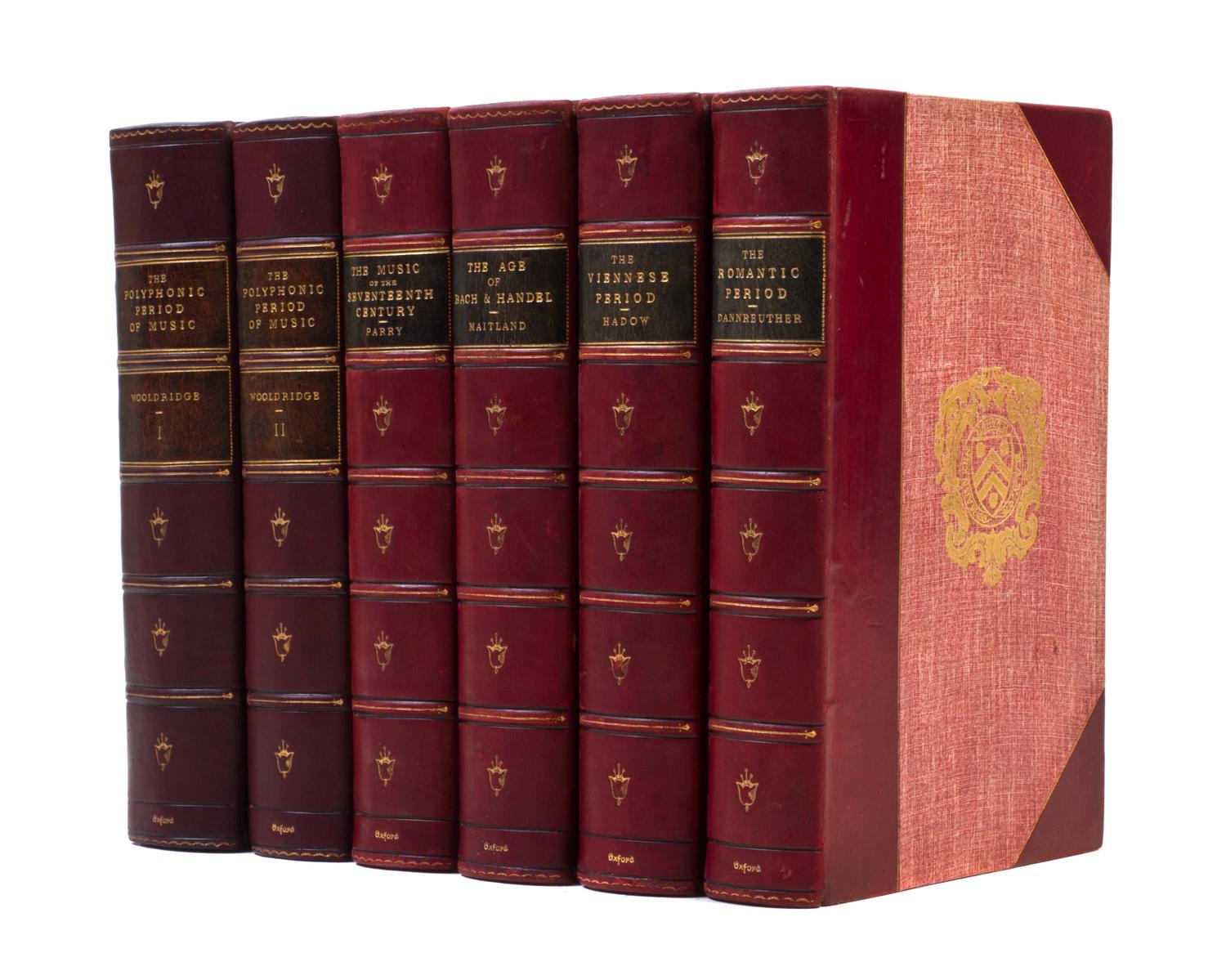 (MUSIC) The Oxford History of Music. Oxford, 1901-1905. 6 vols., complete series.