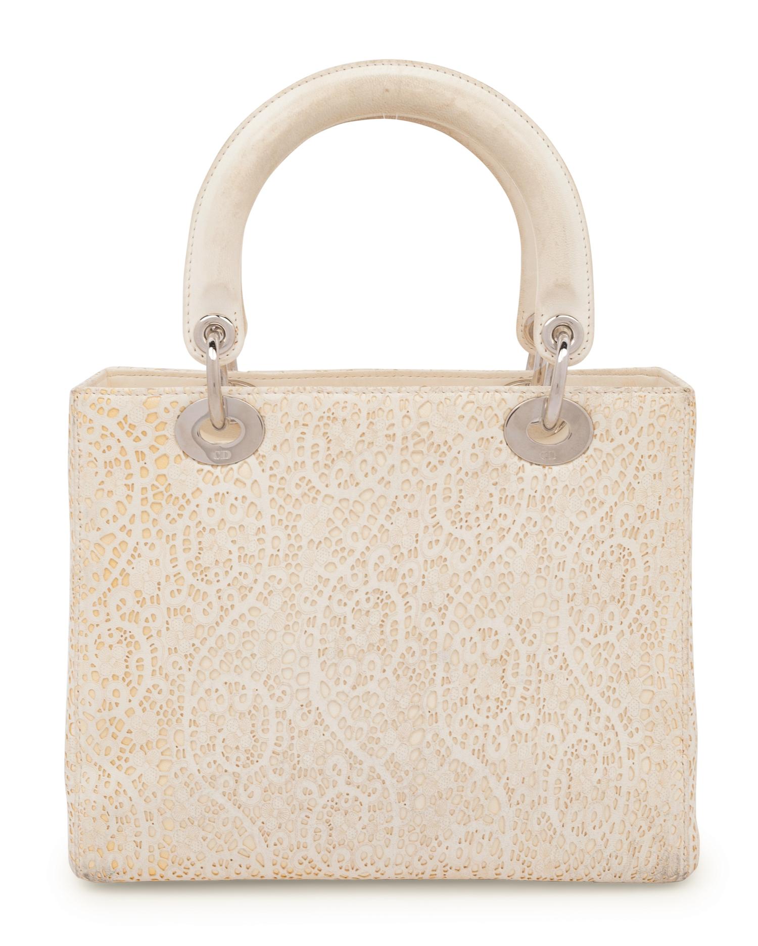 Christian Dior Limited Edition Laser Cut Leather Small Lady Dior Bag, 2007