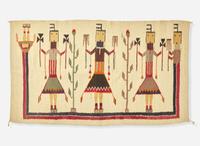 A small woven Navajo Yei rug, 20th century