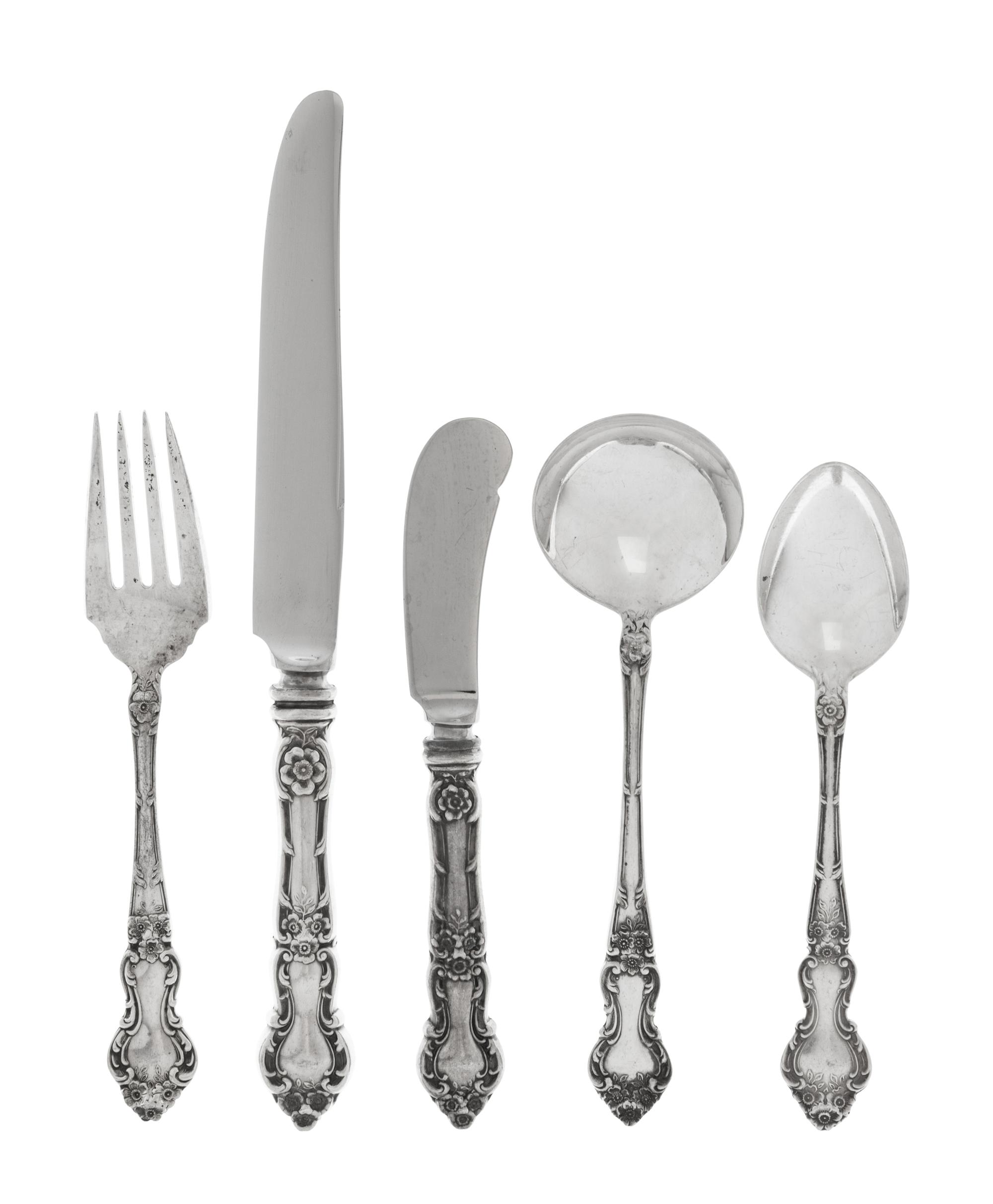 An American Silver Flatware Service