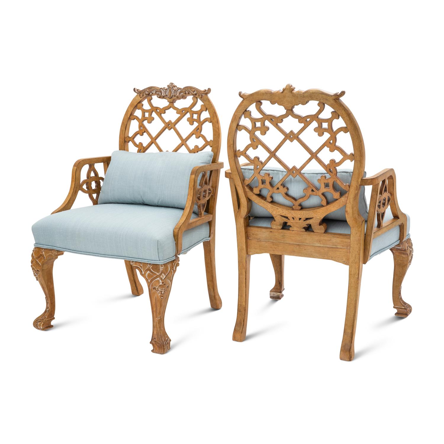 A Pair of Oscar de la Renta for Century Furniture George III Style Armchairs