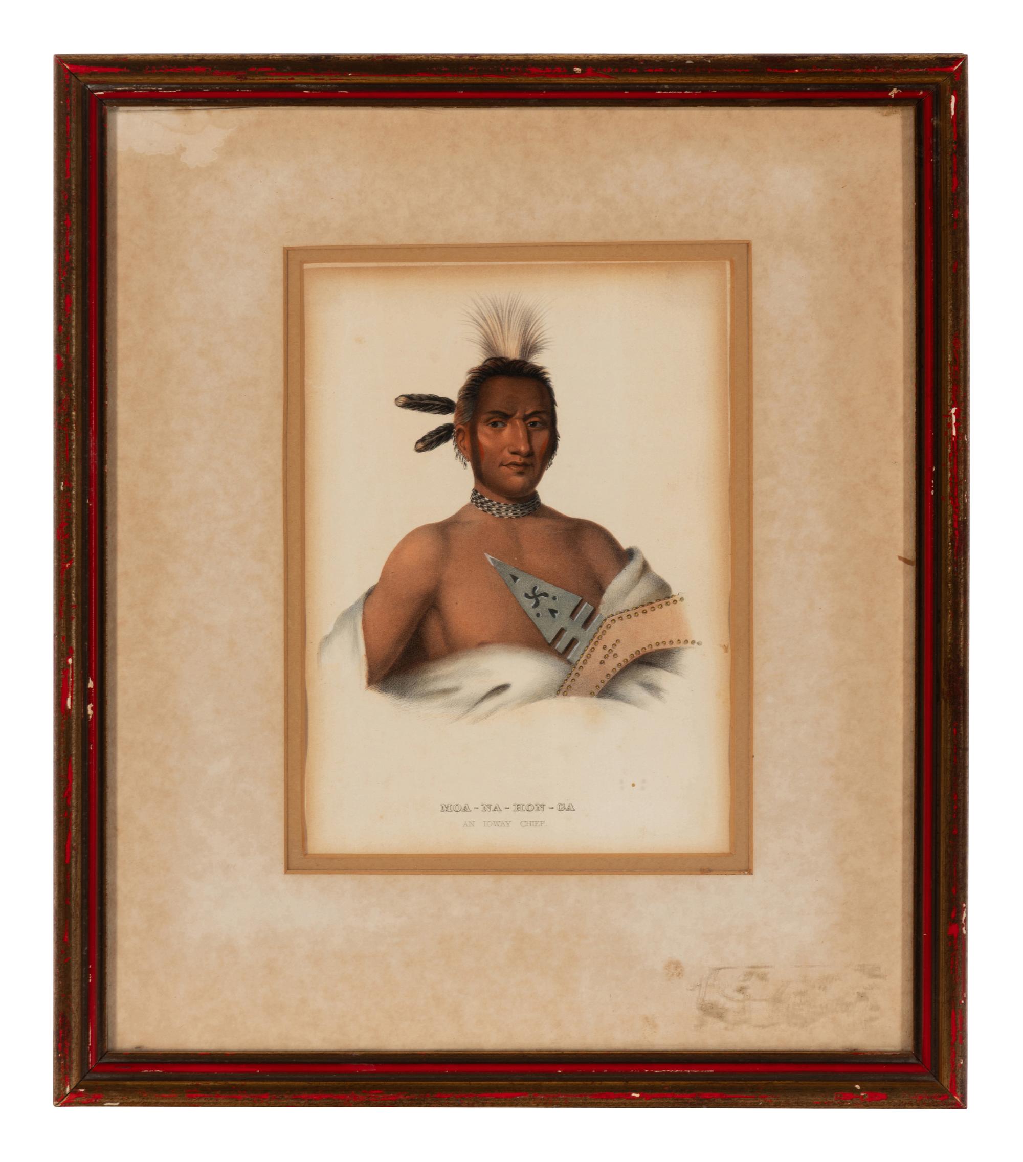A Set of Three Illustrations for History of the Indian Tribes of North America by Thomas L. McKenney and James Hall
