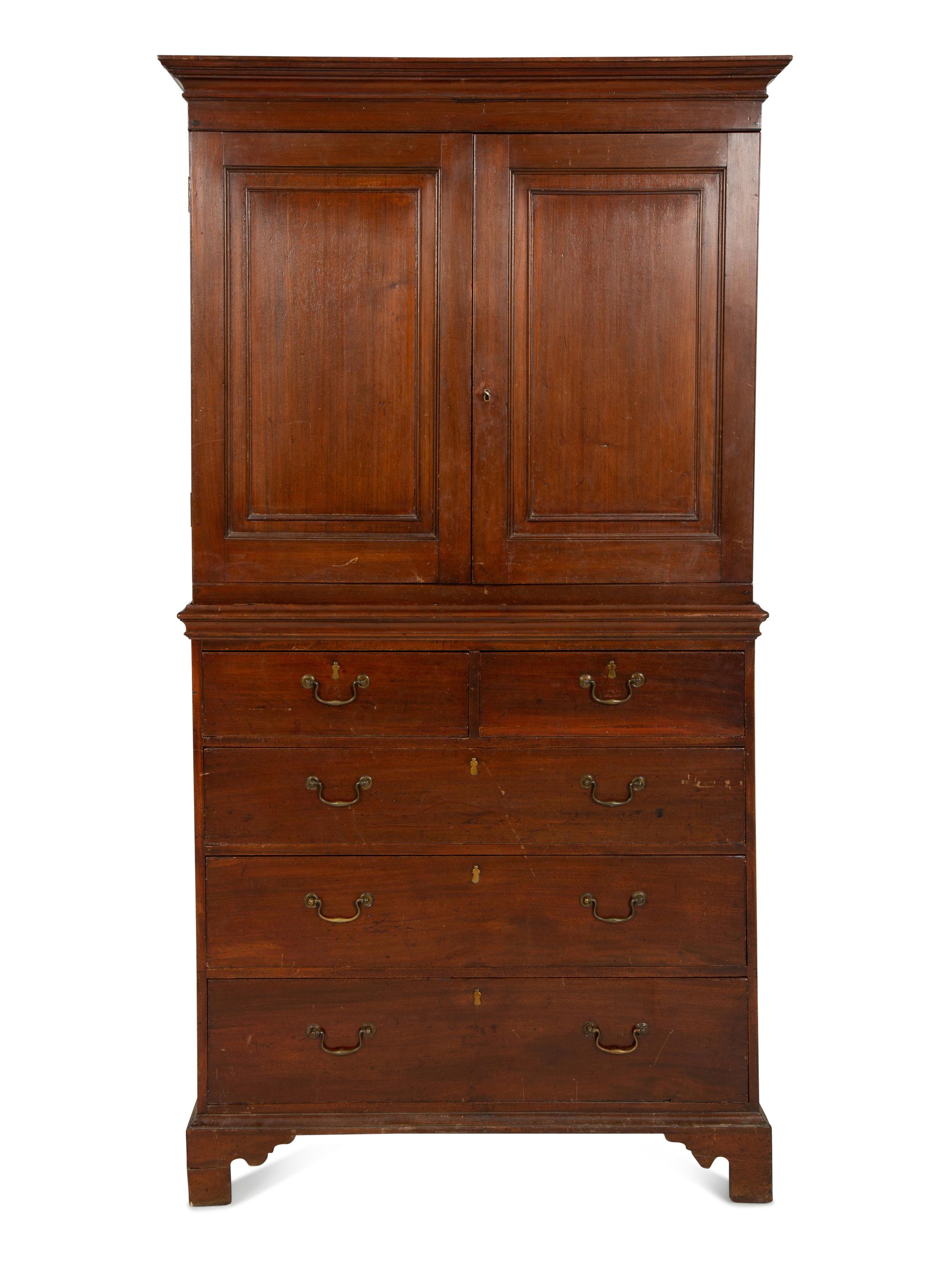 A George III Style Mahogany Linen Press