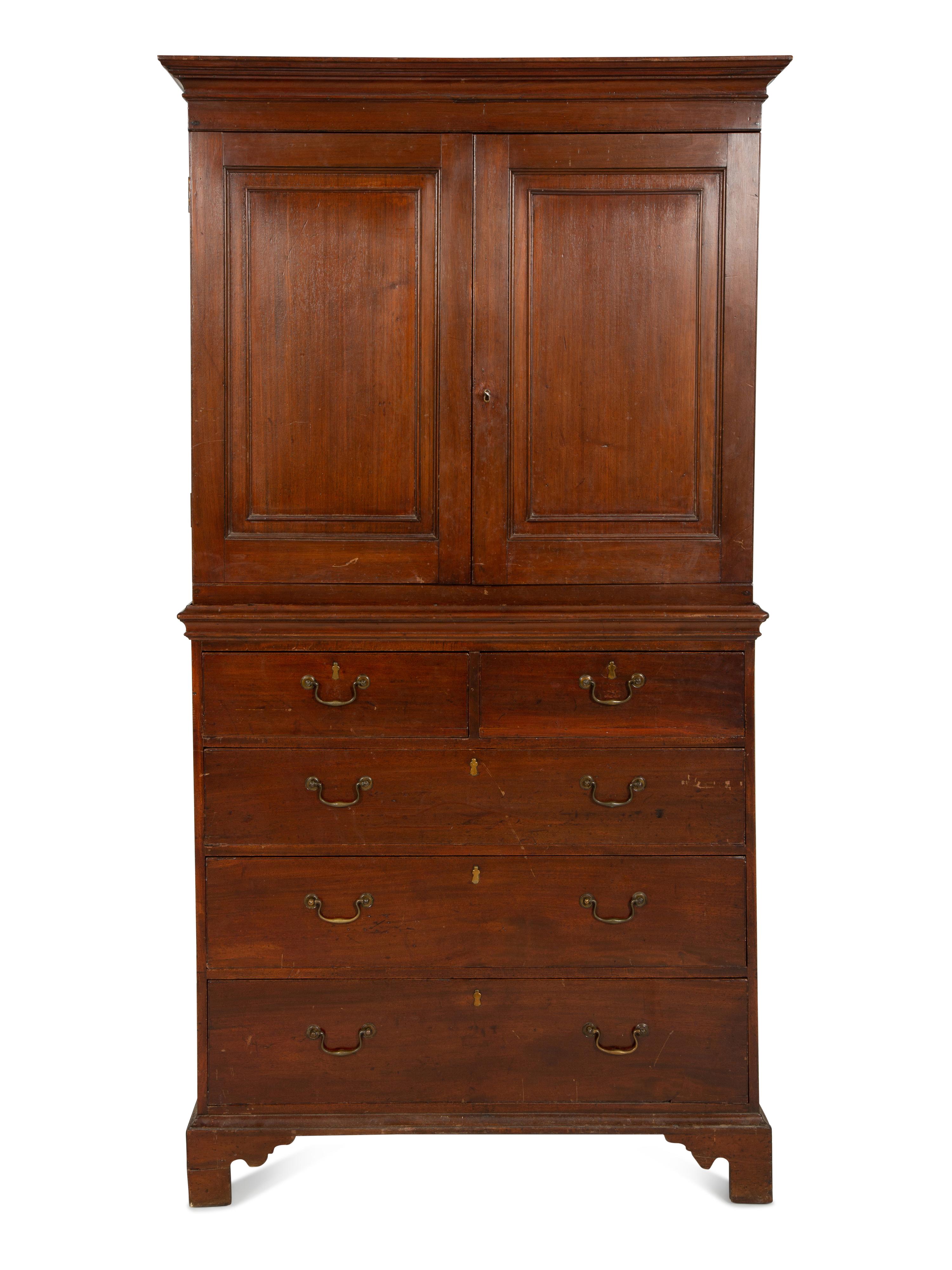 A George III Style Mahogany Linen Press