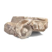 A Carved Sandstone Cornice Fragment and a Carved Marble Capital Fragment from the U.S. Capitol Building