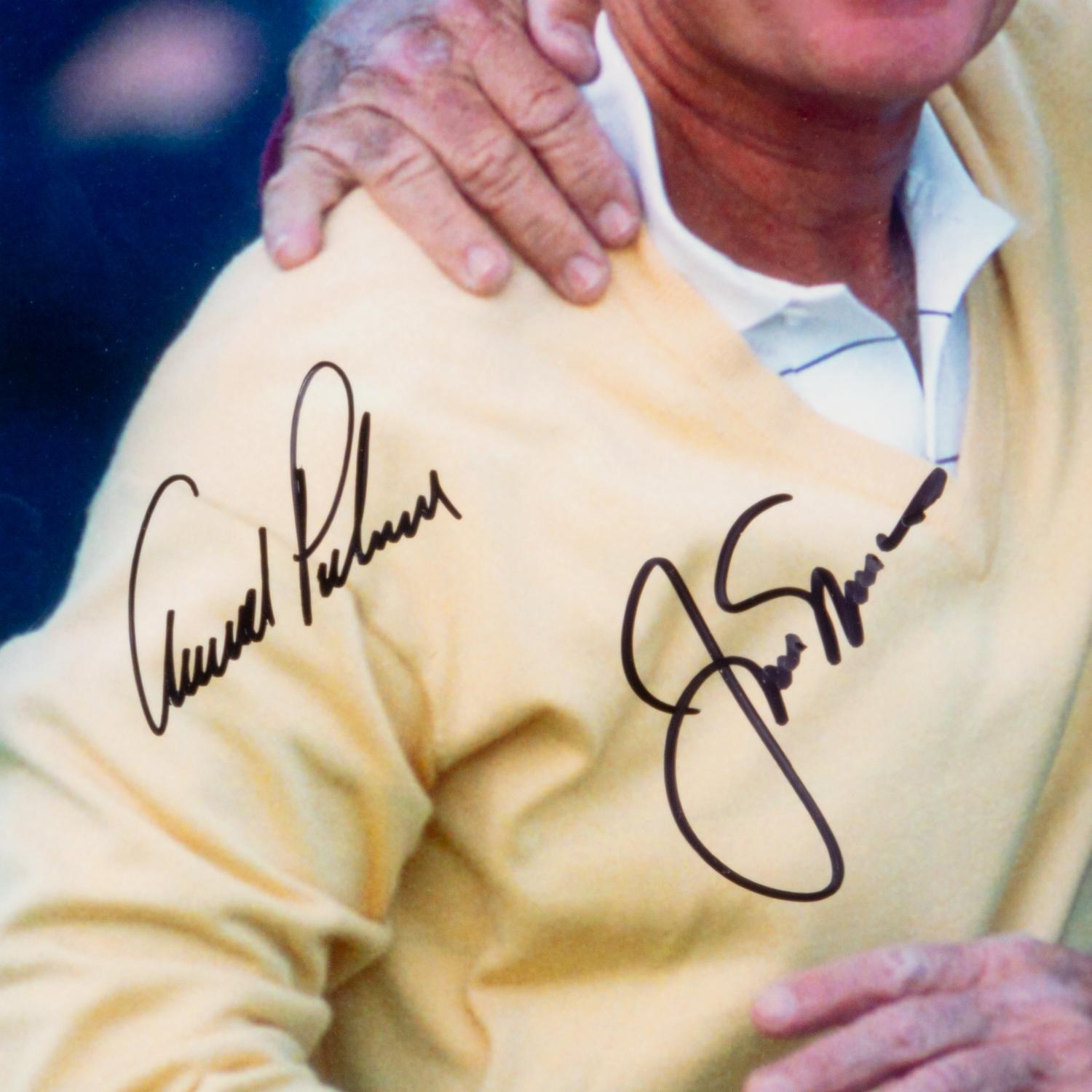 A Jack Nicklaus and Arnold Palmer Dual Signed Autograph Photo Display (PSA)