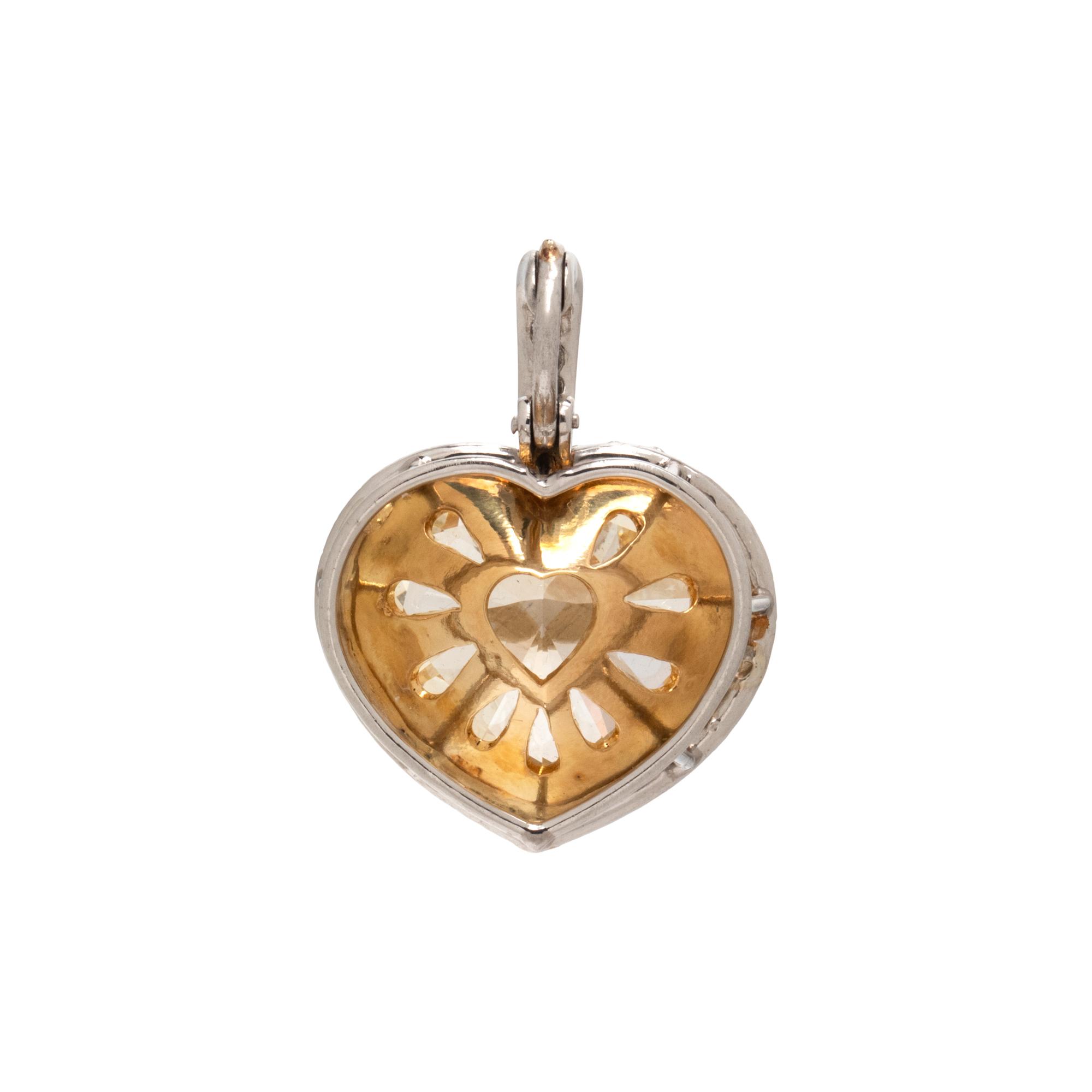 FANCY LIGHT YELLOW DIAMOND HEART PENDANT