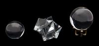 Three Crystal Paperweights Height of largest 5 inches. — 20TH CENTURY
