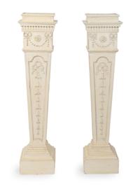 A Pair of George III Later-Painted Pedestals — EARLY 19TH CENTURY