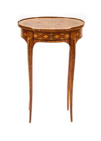 A Louis XV Marquetry Table a Ecrire, 18TH CENTURY WITH ALTERATION, Height 27 1/2 x width 18 1/2 x depth 14 7/8 inches. — 18TH CENTURY WITH ALTERATION,