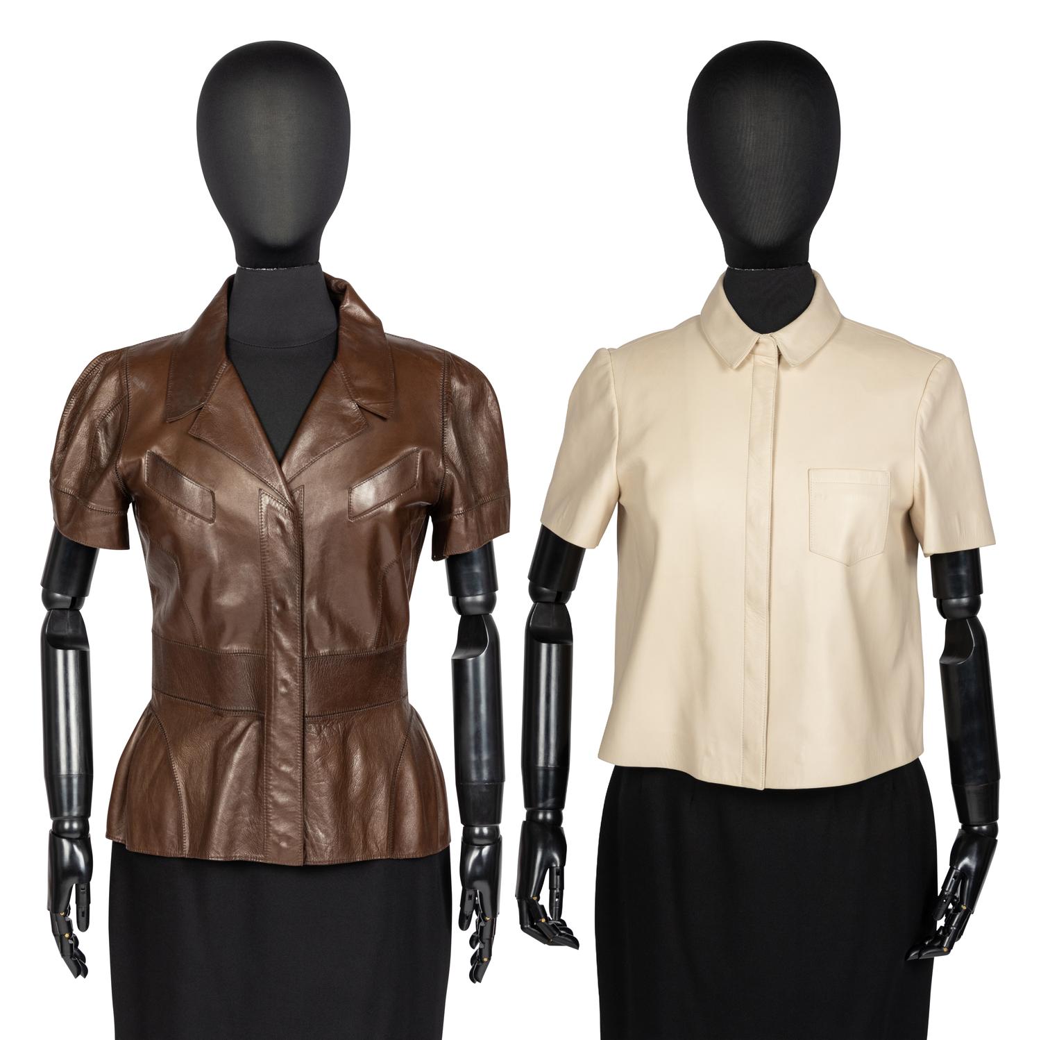 Two Designer Leather Shirts: Fendi & Burberry, 2000-10s