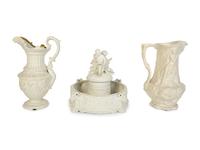 Three Bisque Porcelain Table Articles