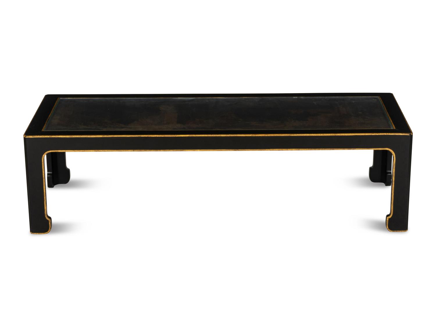 An Ebonized and Parcel Gilt Japonesque Cocktail Table