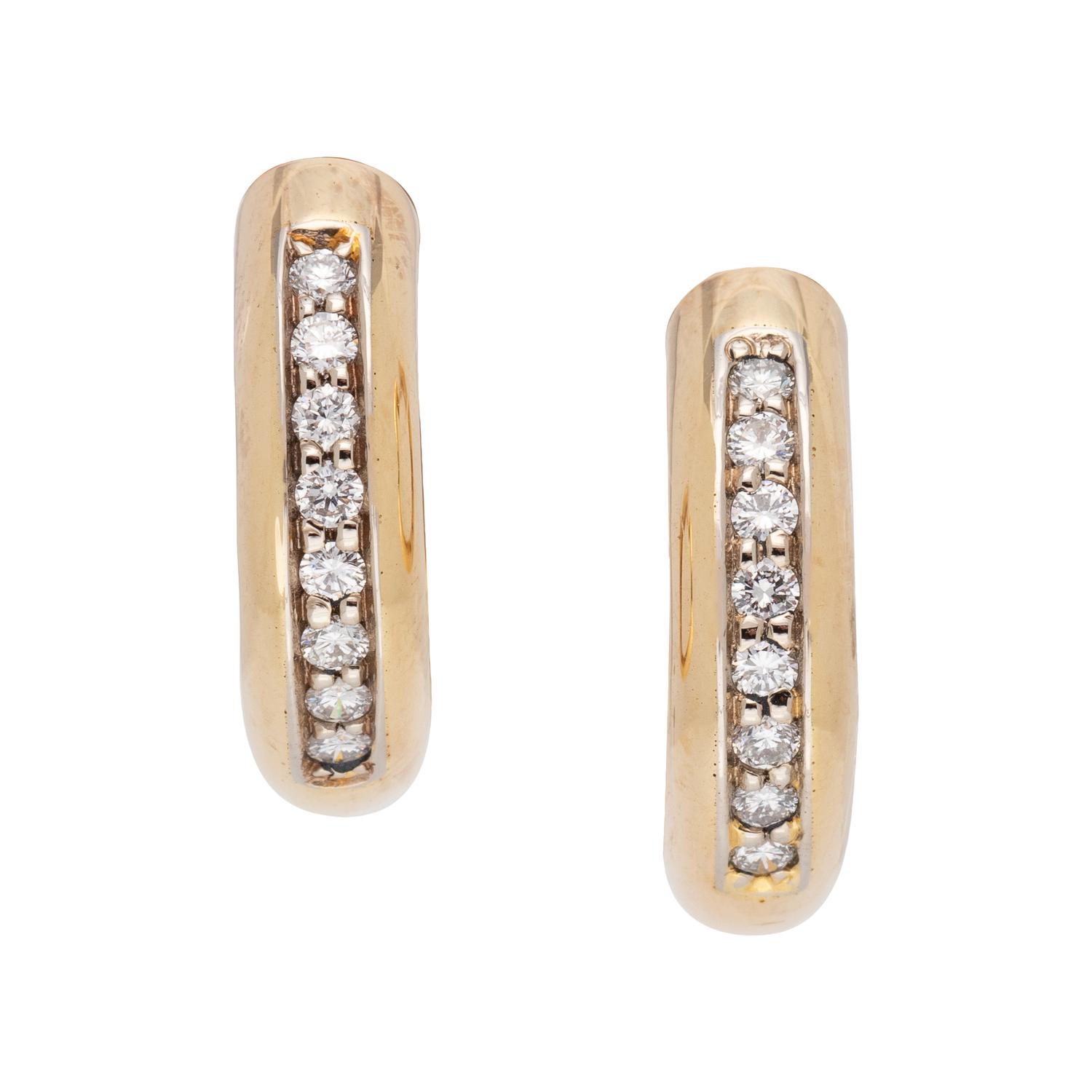 COLLECTION OF YELLOW GOLD AND DIAMOND EARRINGS