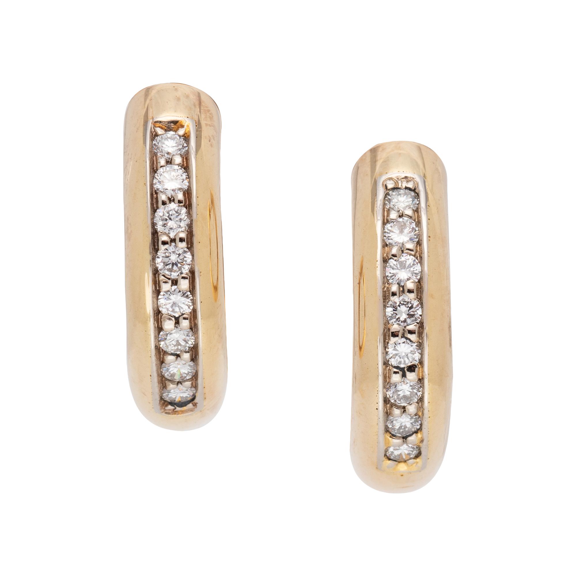 COLLECTION OF YELLOW GOLD AND DIAMOND EARRINGS