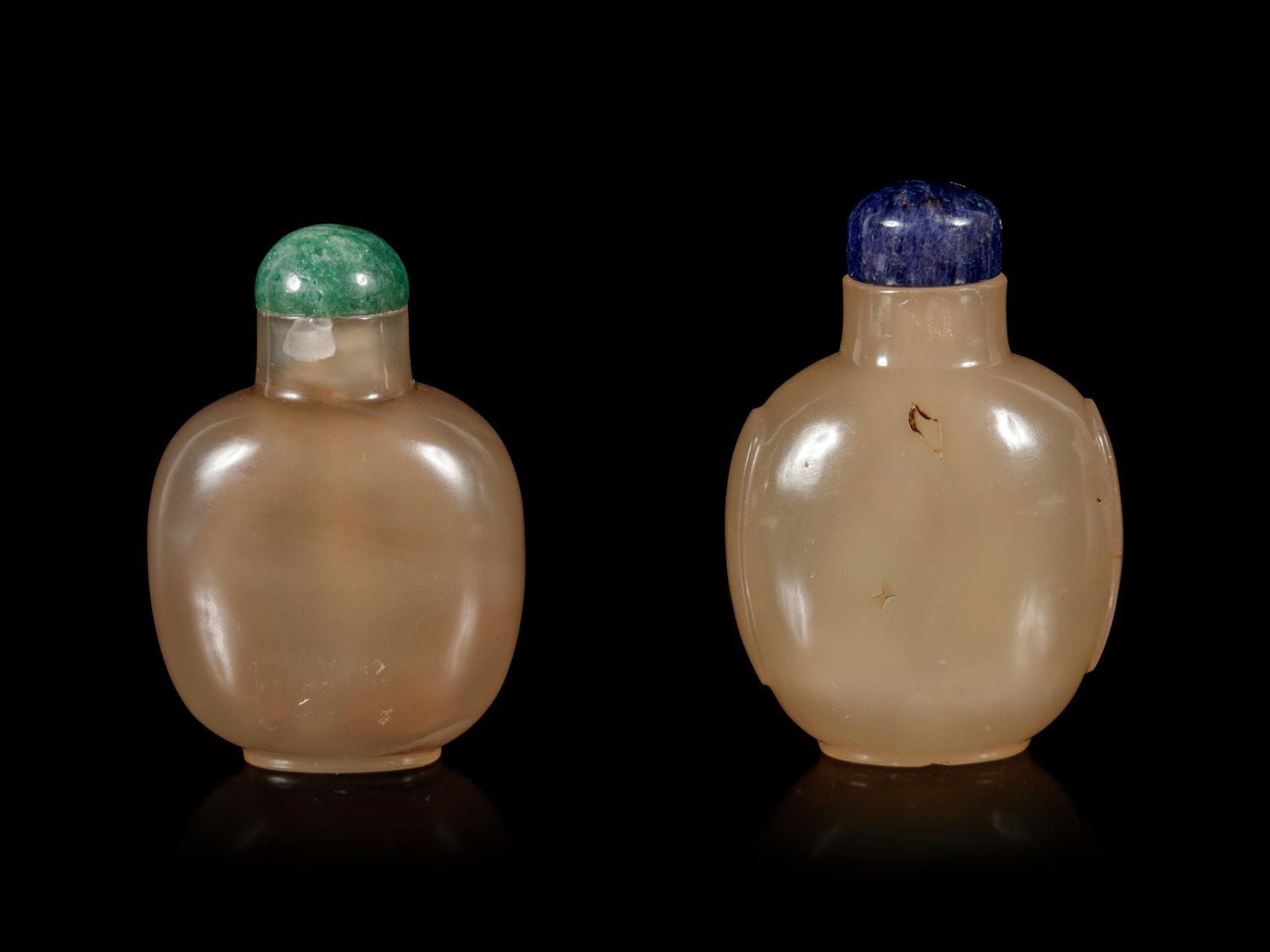 Two Chinese Agate Snuff Bottles