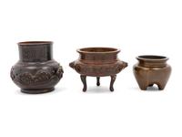 Three Chinese Bronze Censers