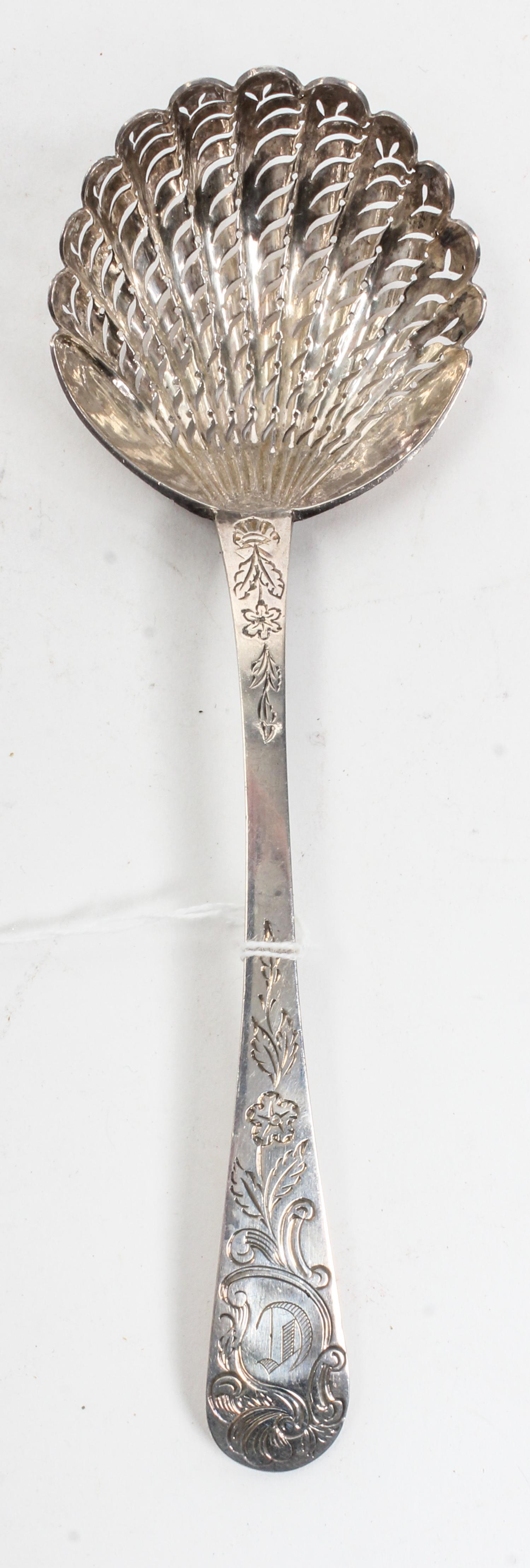 A French Silver Bonbon Server, Ambroise Mignerot, Paris, Early 19th Century, having a pierced, shell-form bowl, the handle decorated wi