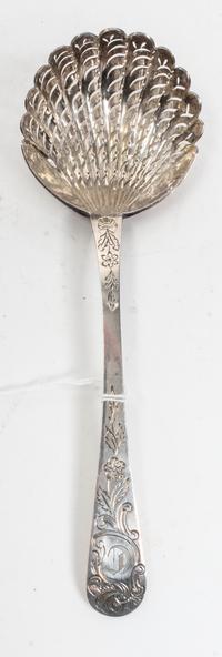 A French Silver Bonbon Server, Ambroise Mignerot, Paris, Early 19th Century, having a pierced, shell-form bowl, the handle decorated wi