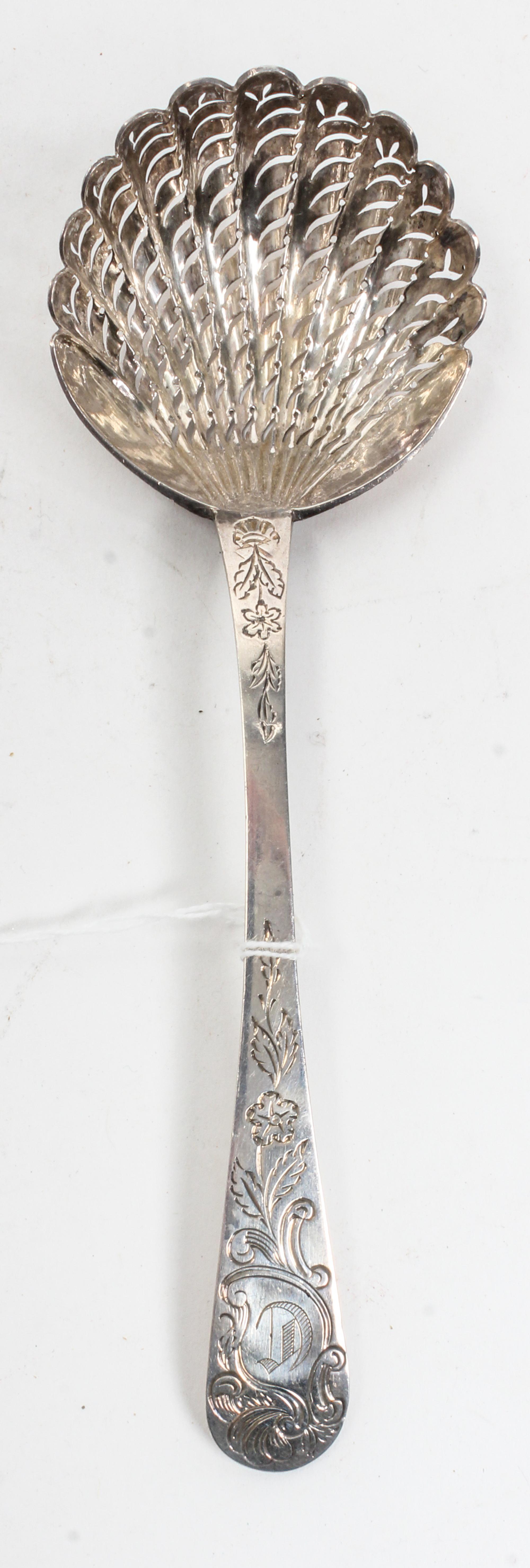 A French Silver Bonbon Server, Ambroise Mignerot, Paris, Early 19th Century, having a pierced, shell-form bowl, the handle decorated wi