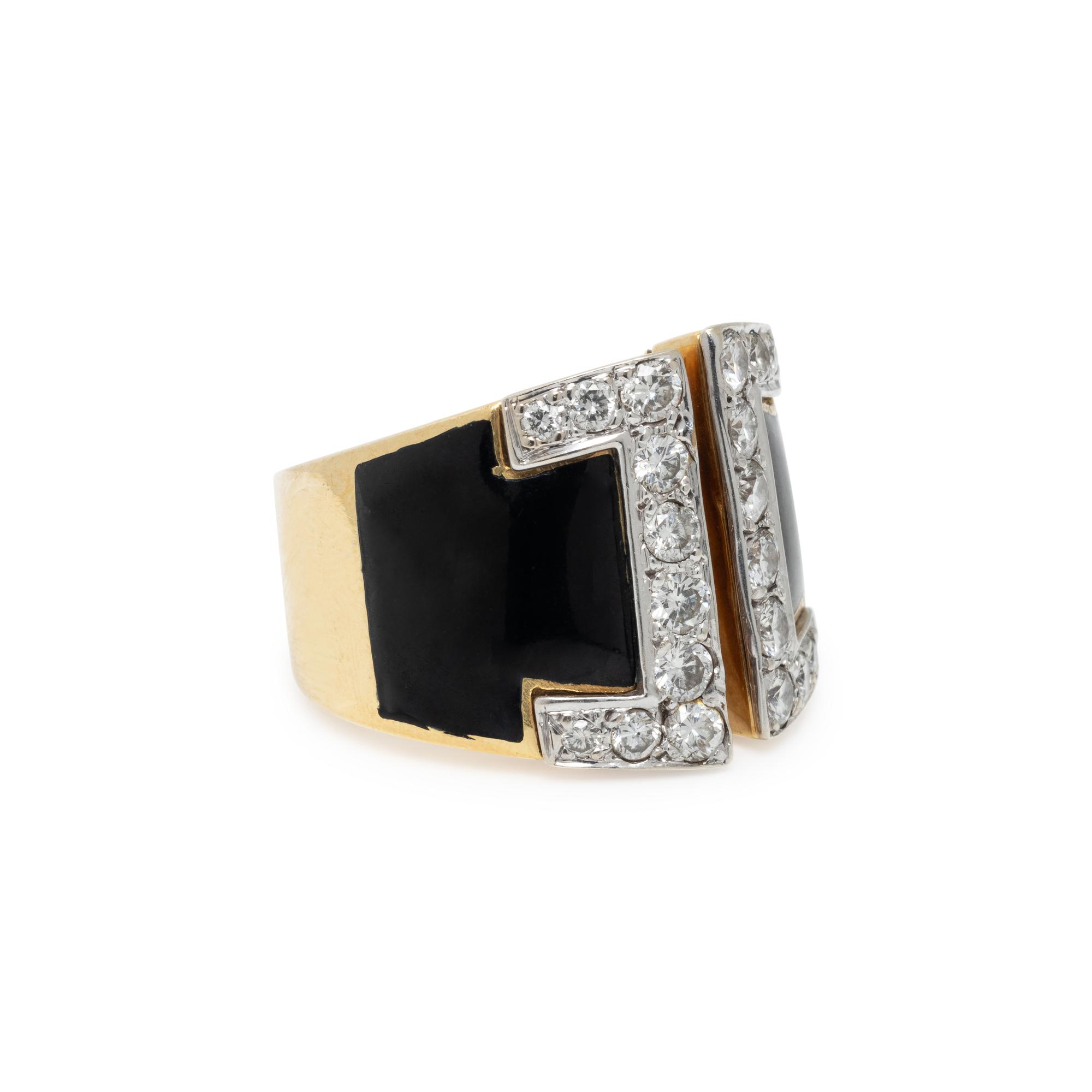DIAMOND AND ENAMEL RING