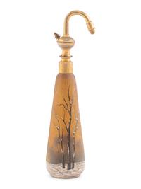 A Daum Nancy 'Winter' Enameled Glass Perfume Bottle