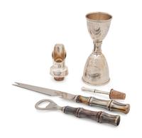 A Group of Four Tiffany & Co. Silver Bamboo Pattern Bar Articles
