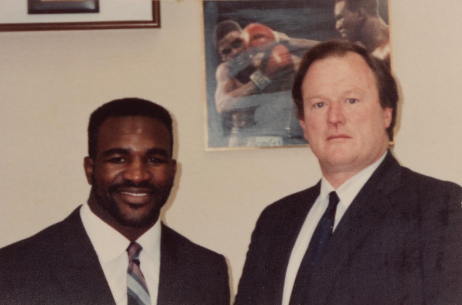 A Rare 1990 Evander Holyfield Team Issued Gold and Diamond Heavyweight Boxing Championship Ring Presented by Holyfield to Longtime Associate