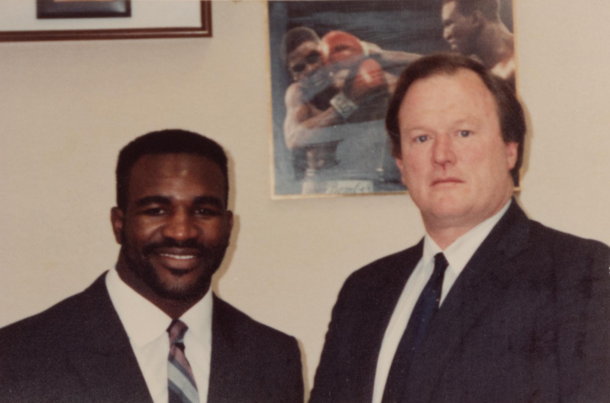 A Rare 1990 Evander Holyfield Team Issued Gold and Diamond Heavyweight Boxing Championship Ring Presented by Holyfield to Longtime Associate