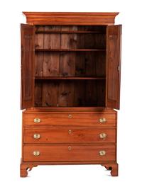 A Chippendale Cherrywood Linen Press