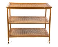 A Regency Style Oak and Cane Side Table Height 27 x width 32 x depth 21 inches. — 20TH CENTURY