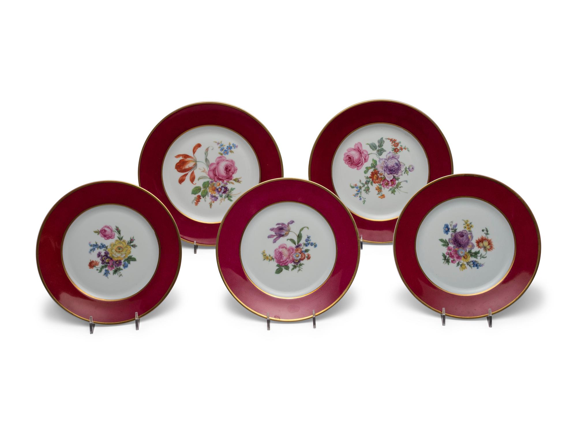 A Set of Twenty-Two French Porcelain Plates