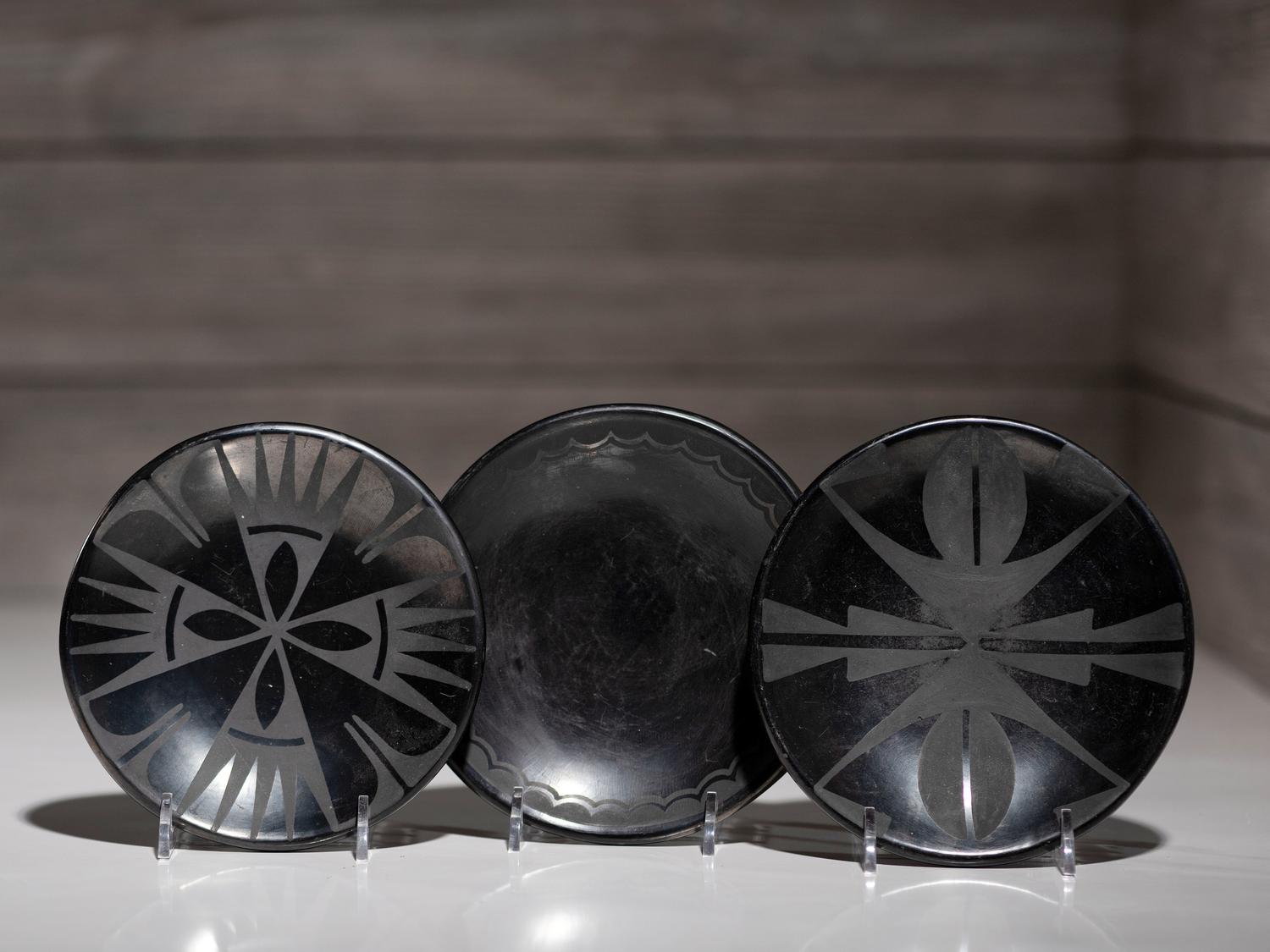 Blackware Pottery Plates 1956-1959