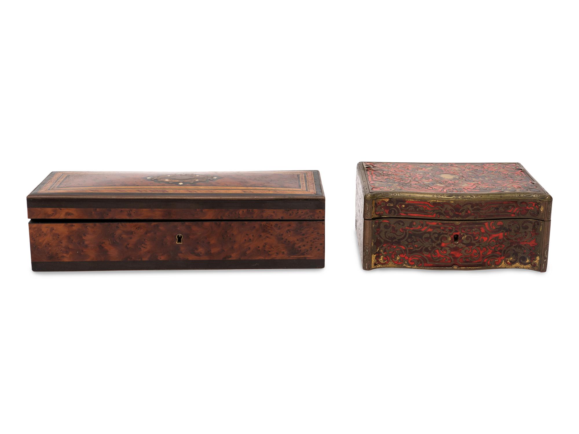 Two French Boulle Marquetry Table Caskets