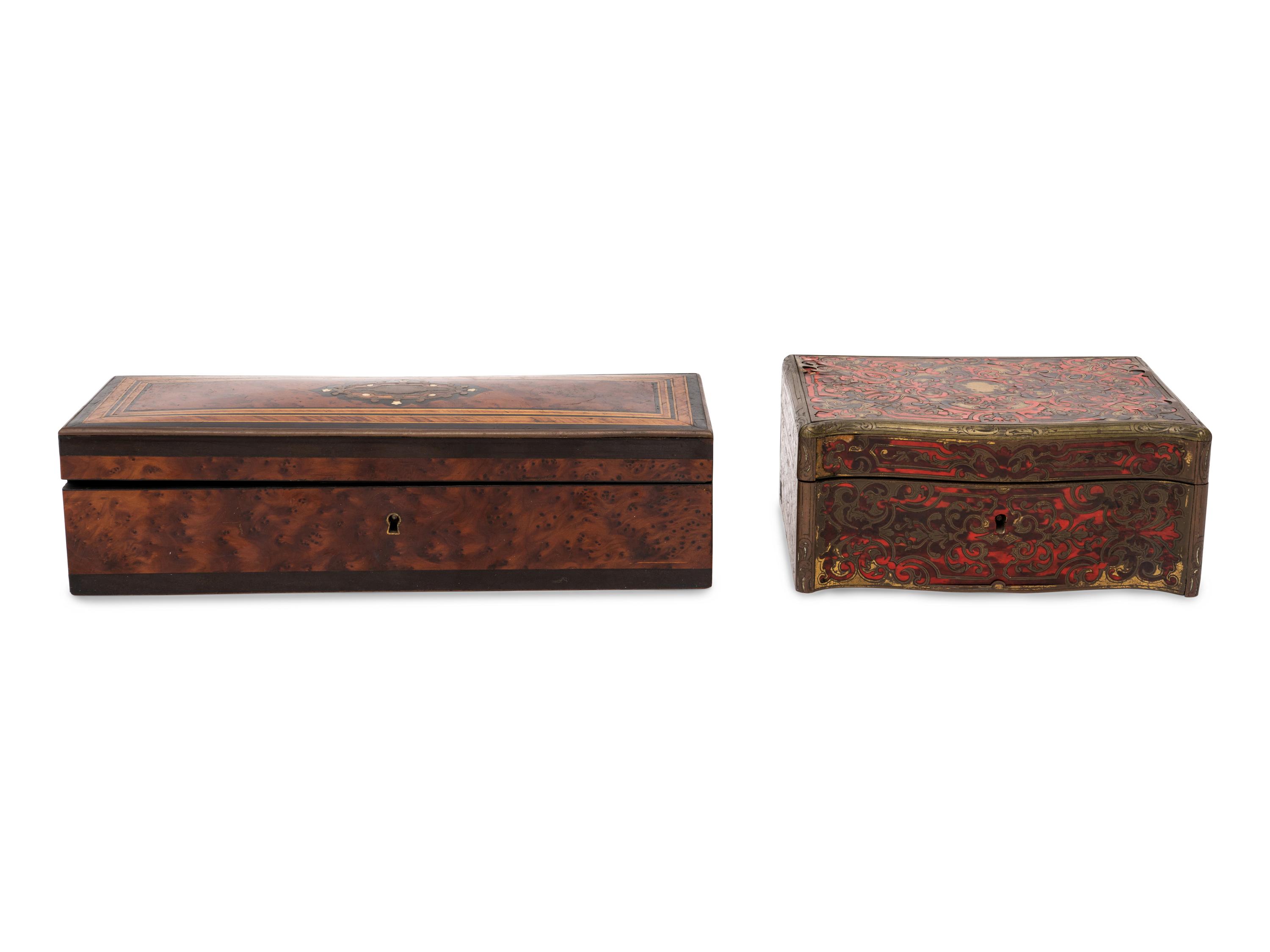 Two French Boulle Marquetry Table Caskets