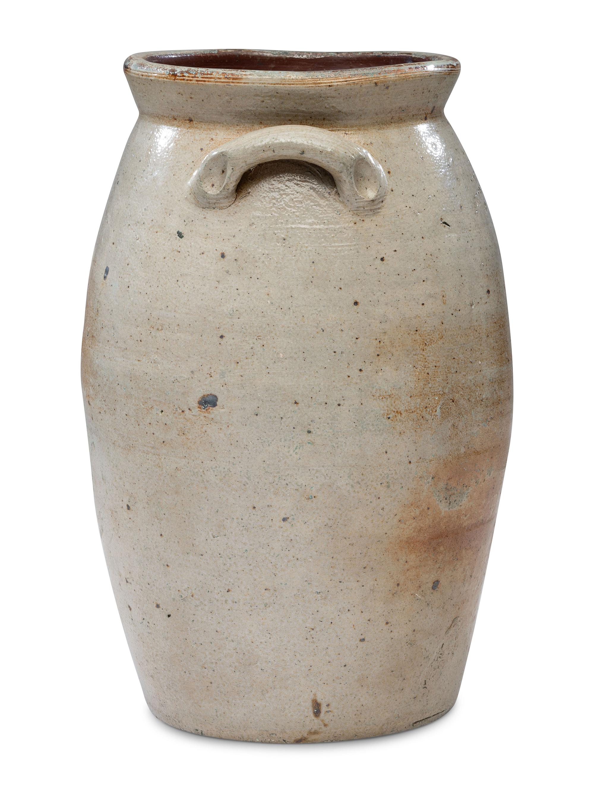 A Significant Daniel Fisk One-Gallon Stoneware Crock