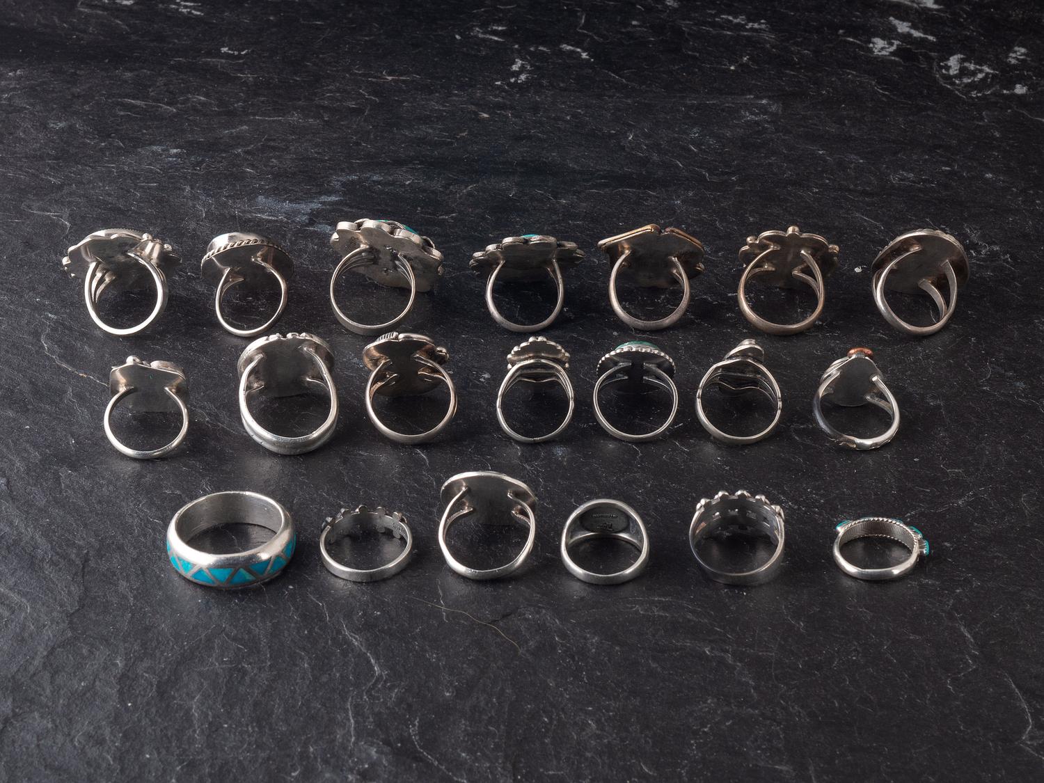 Navajo and Southwestern-style Silver and Turquoise Rings