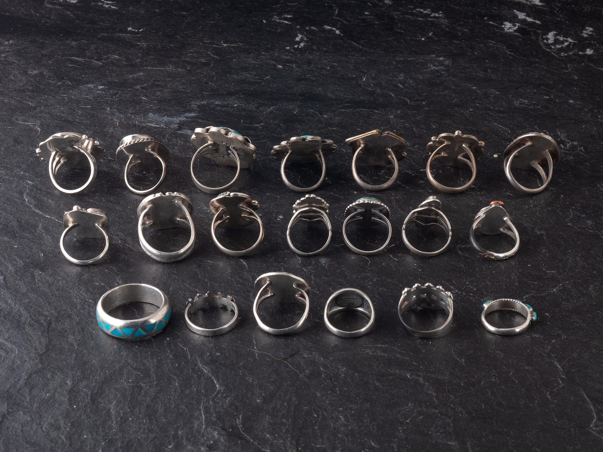 Navajo and Southwestern-style Silver and Turquoise Rings