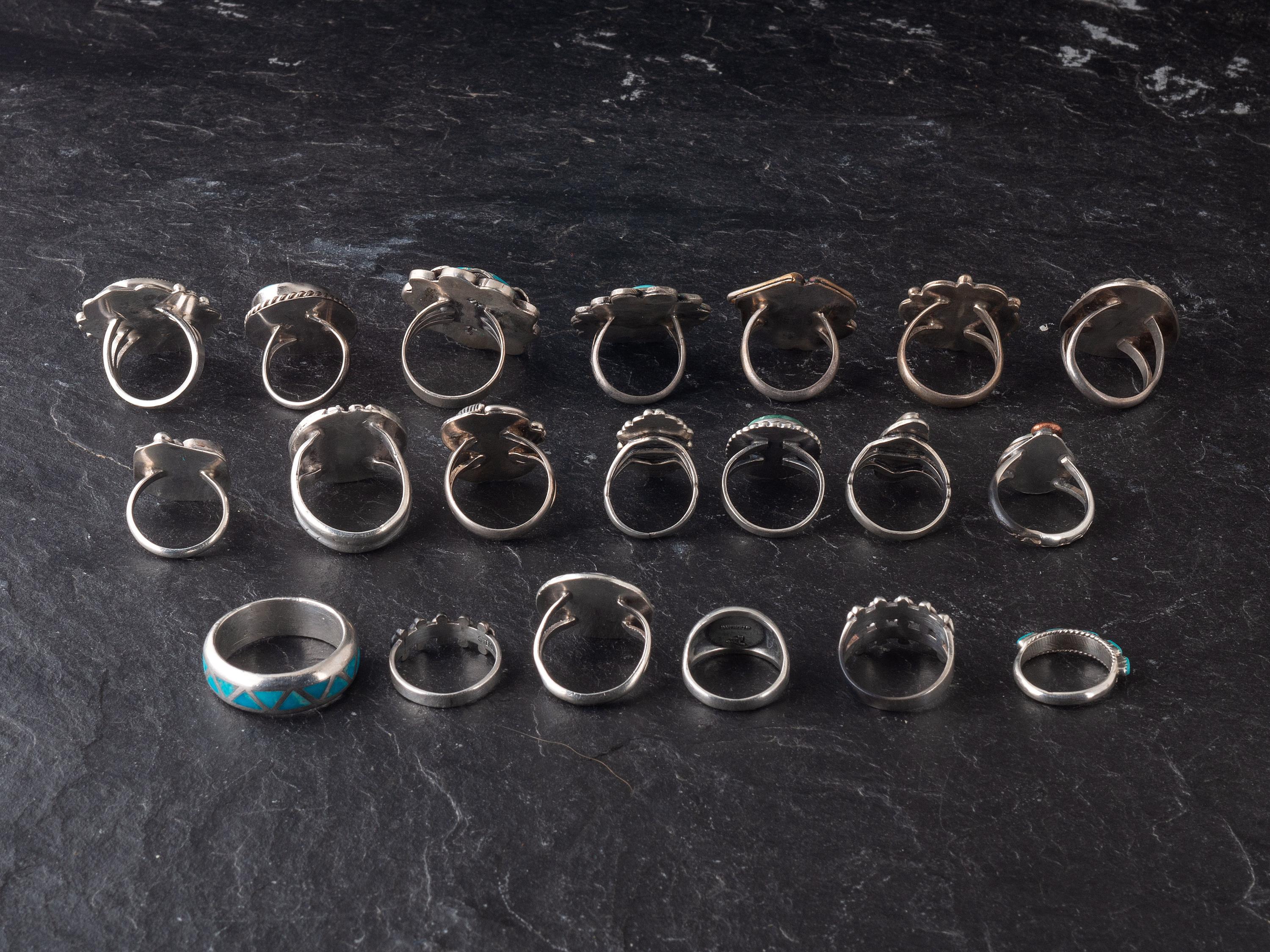 Navajo and Southwestern-style Silver and Turquoise Rings